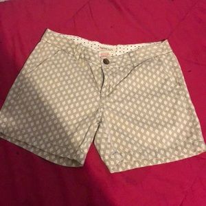 Grey and white print shorts